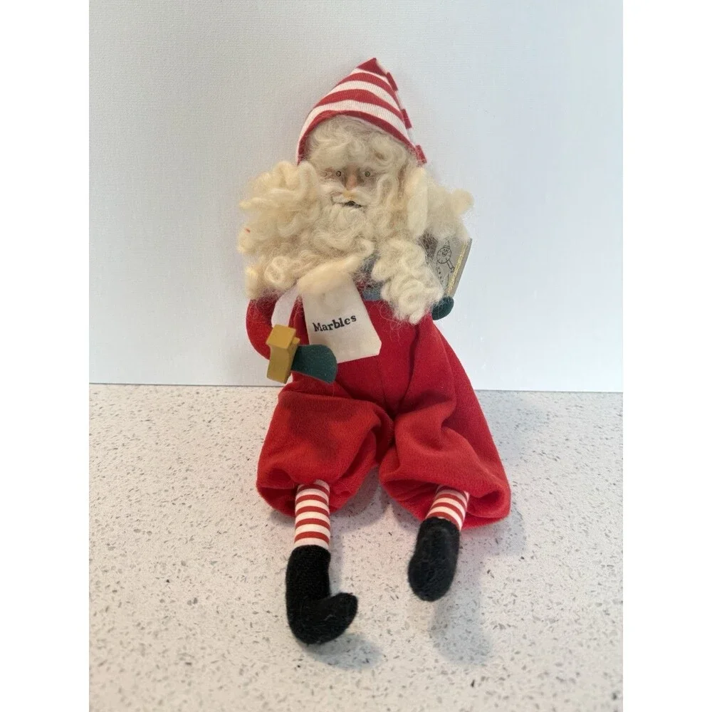 Vintage Shelf Sitter SANTA CLAUS Bendable Figure Christmas Decor 12
